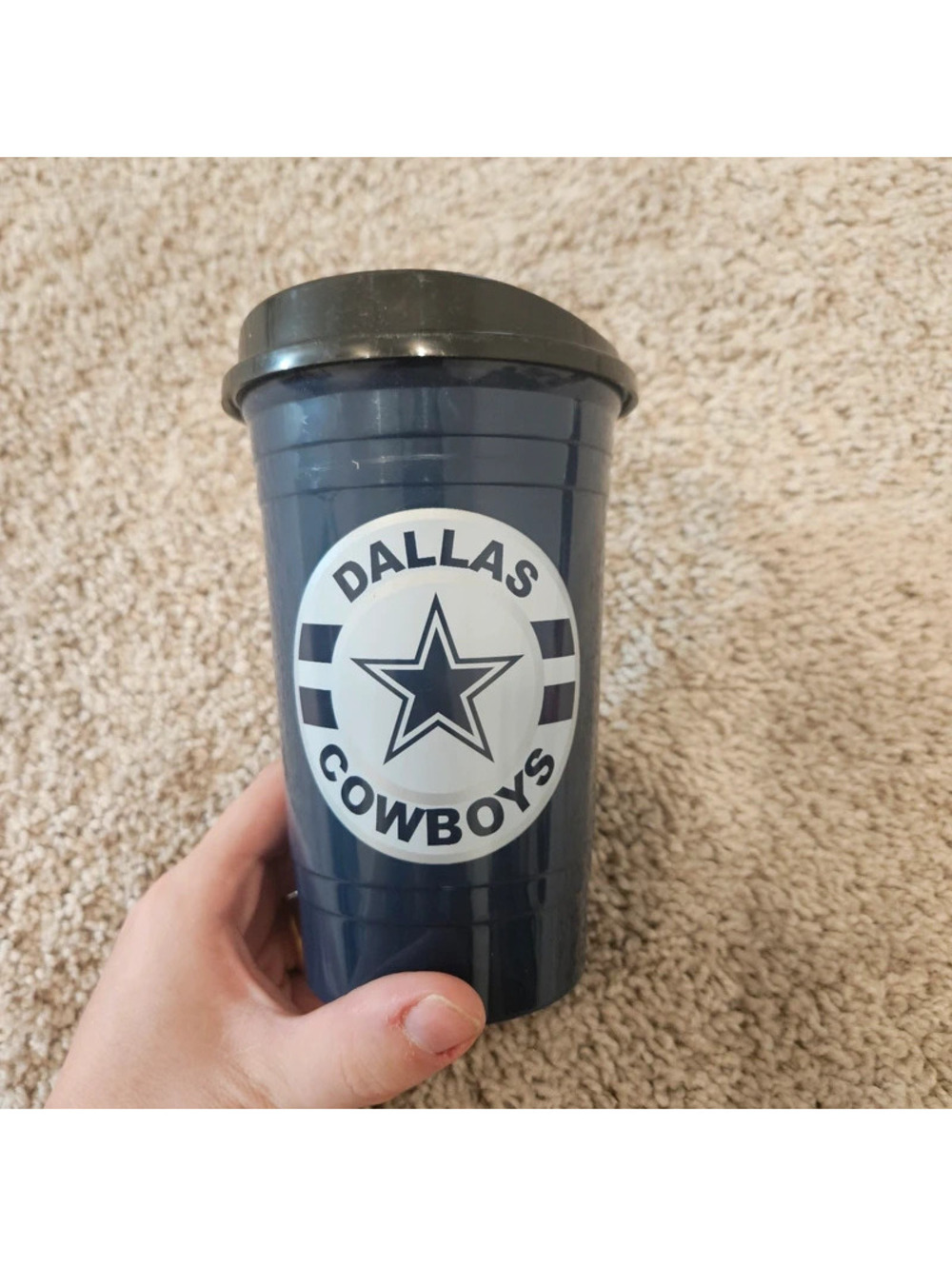 Dallas Cowboys NFL Navy Travel Tumbler Cup With Flip Lid Officially Licensed